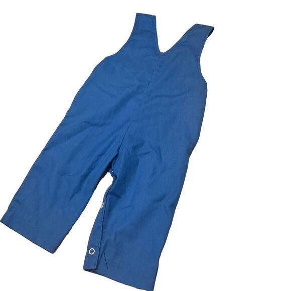 Vintage Kids Overalls Toddler blue cars 12 months snap buckles leg snaps primary - Picture 6 of 7
